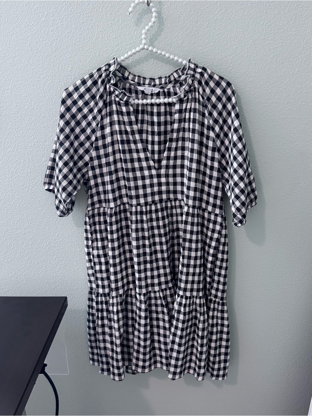 BB Dakota Black & White Gingham Tiered Dress
